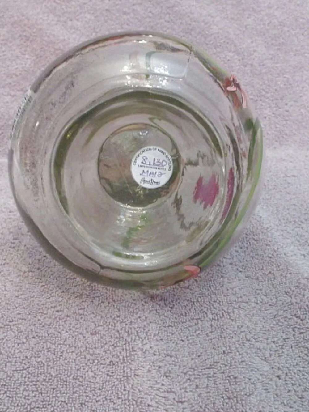 Vtg Asombroso Tequila Floral Decanter Hand Painted Glass Genie Bottle Limited Ed